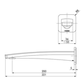 Mekko Wall Phoenix Bath Outlet 200mm - Brushed Nickel